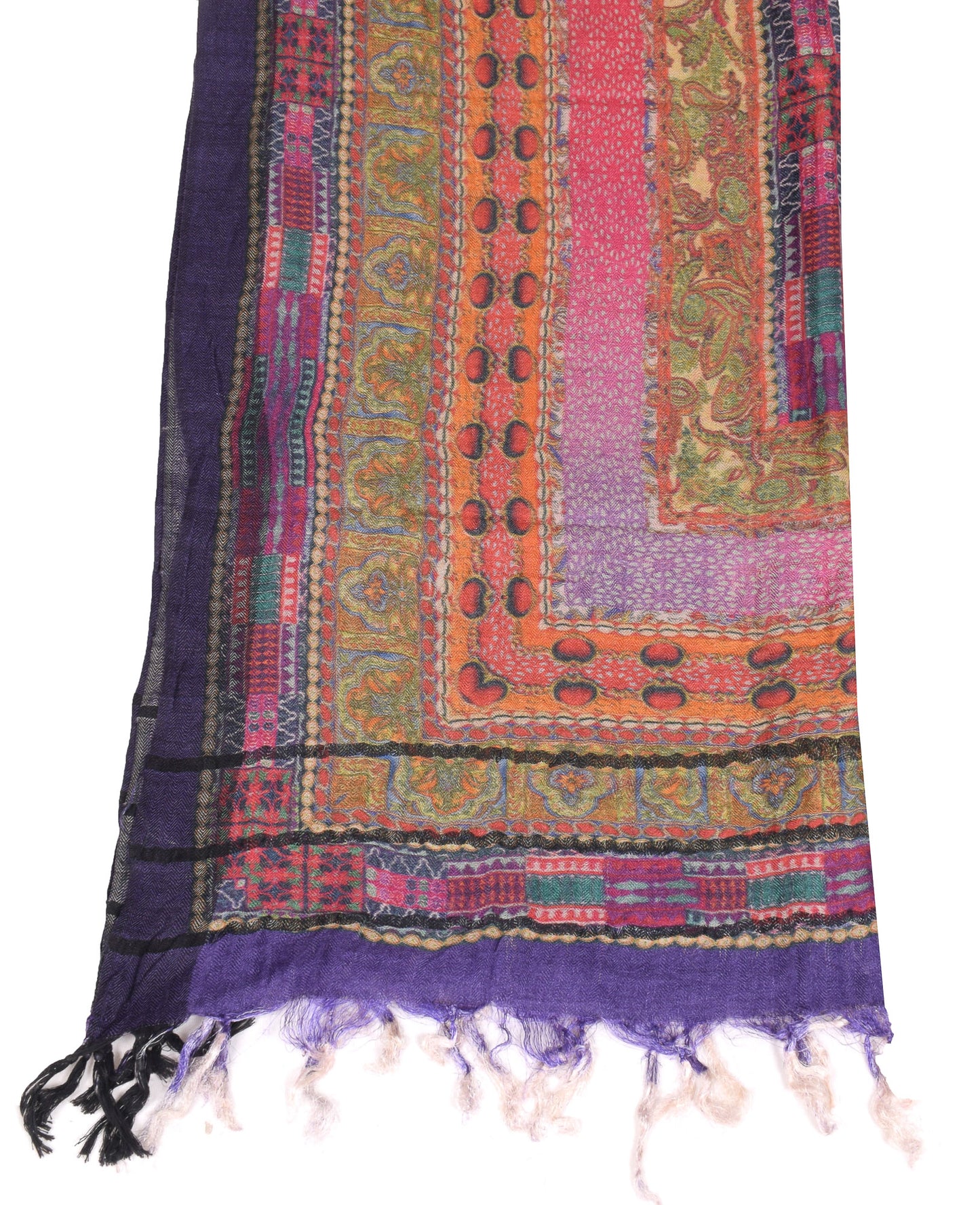 Sushila Vintage Pure Woolen Dupatta Multi-Color Digital Printed Soft Long Stole