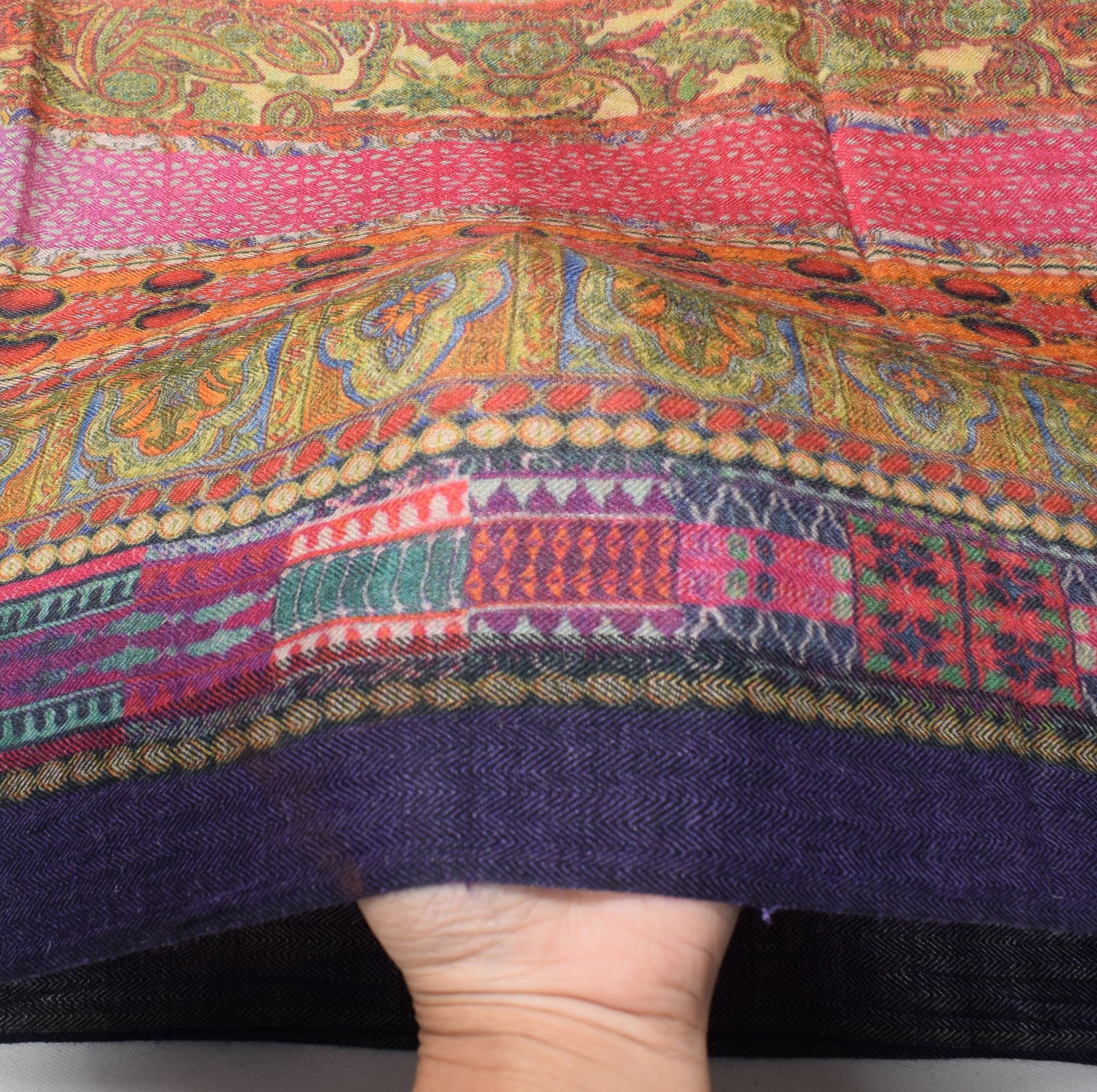 Sushila Vintage Pure Woolen Dupatta Multi-Color Digital Printed Soft Long Stole