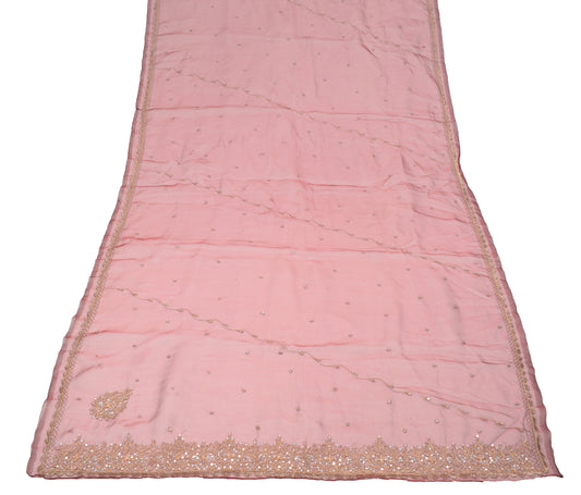 Sushila Vintage Maroon Dupatta Art Orgnza Zardozi Work Wedding Long Stole