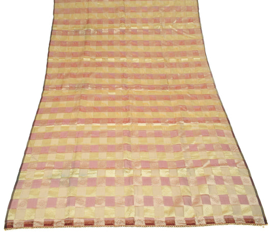 Sushila Vintage Maroon Green Dupatta Woven Floral Pure Organza Long Stole