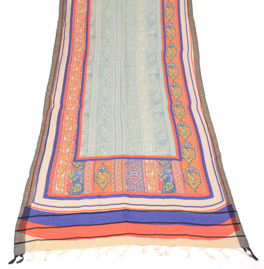 Sushila Vintage Pure Woolen Dupatta Multi-Color Floral Print Soft Long Stole