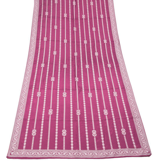 Sushila Vintage Wine Floral Dupatta Pure Cotton Silk Hand Woven Soft Long Stole