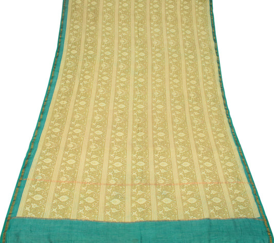 Sushila Vintage Floral Green Dupatta Pure Cotton Silk Printed Long Stole Wrap