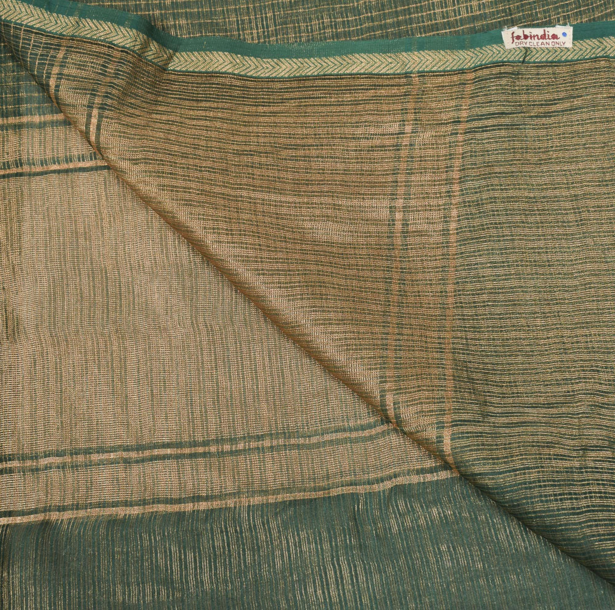 Sushila Vintage BRANDED Green Dupatta Zari Woven Pure Tissue Checks Long Stole