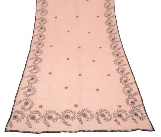 Sushila Vintage Peach Dupatta Hand Embroidered kota Doria Long Stole Wrap