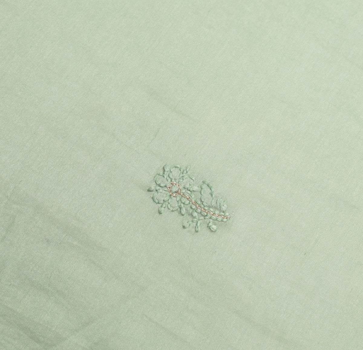 Sushila Vintage Sage Green Dupatta Pure Cotton Silk Chikankari Long Stole