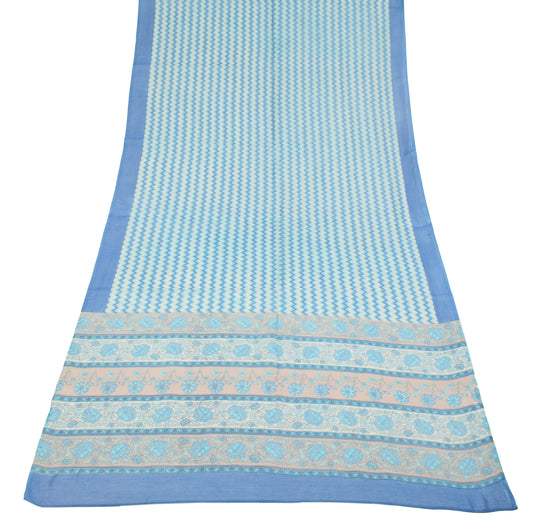 Sushila Vintage Multi-Color Dupatta Zig-Zag Print Pure Cotton Silk Long Stole