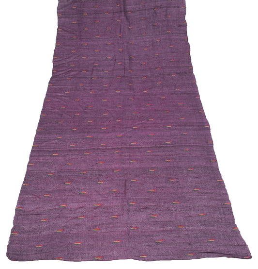 Sushila Vintage Pure Khadi Dupatta Dark Purple Handloom Long Stole Wrap