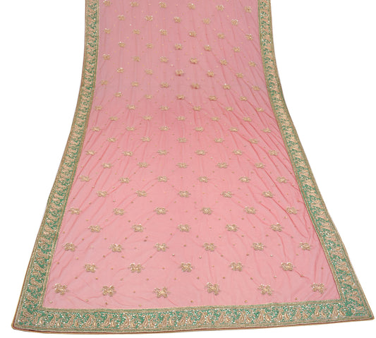 Sushila Vintage Red Nikaah Dupatta Nat Mesh zardozi Work HEAVY Long Stole