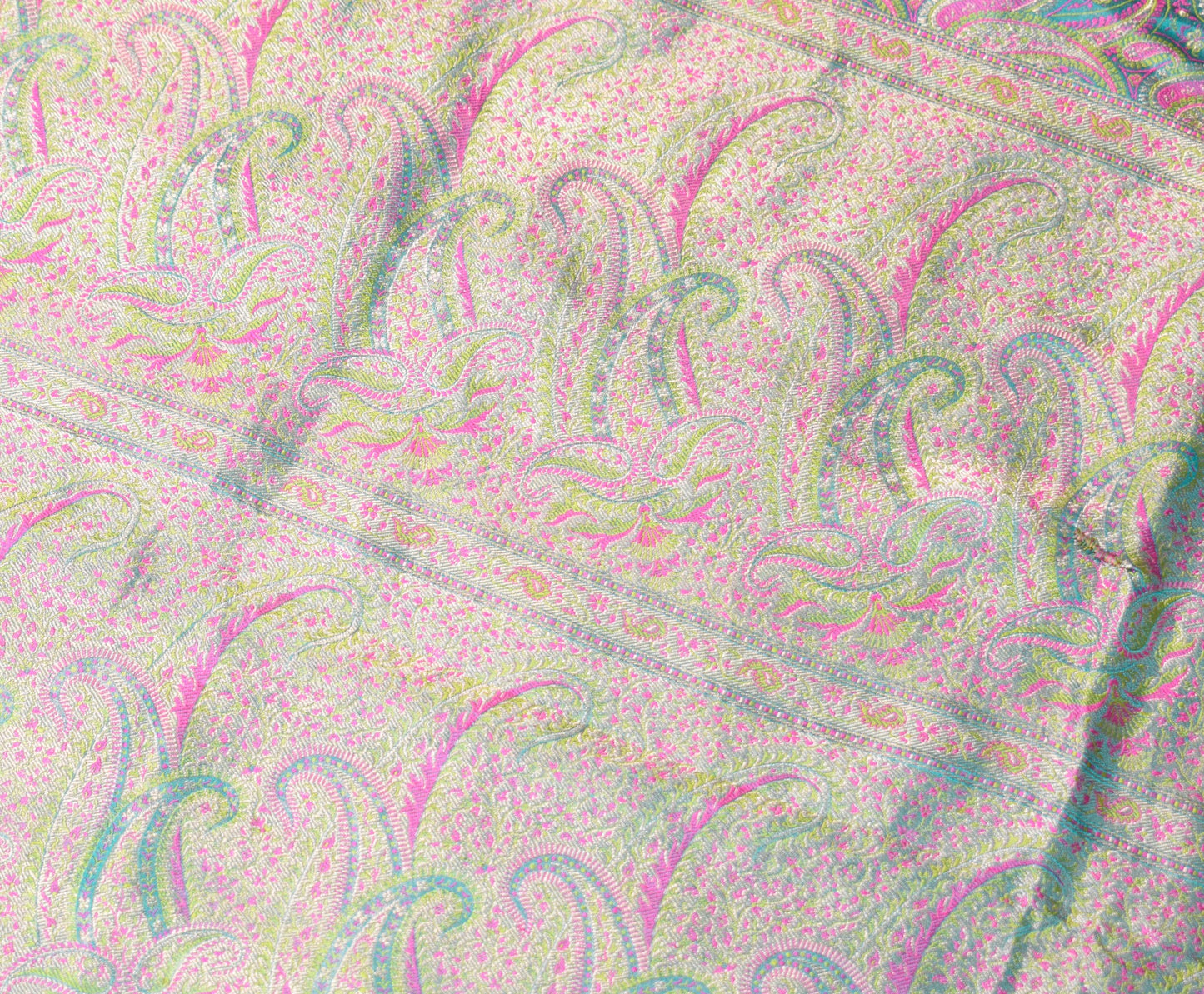 Sushila Vintage Heavy Saree Pure Satin Silk Banarasi Brocade Woven Teal Sari