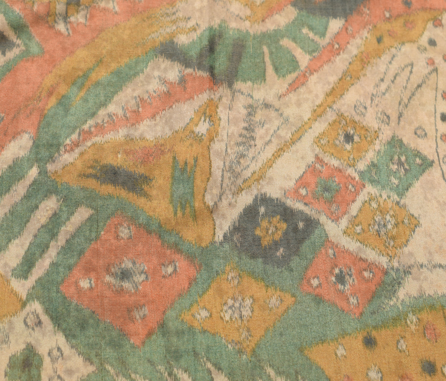 Sushila Vintage Light Brown Scrap Saree 100% Pure Silk Woven Soft Sari Fabric