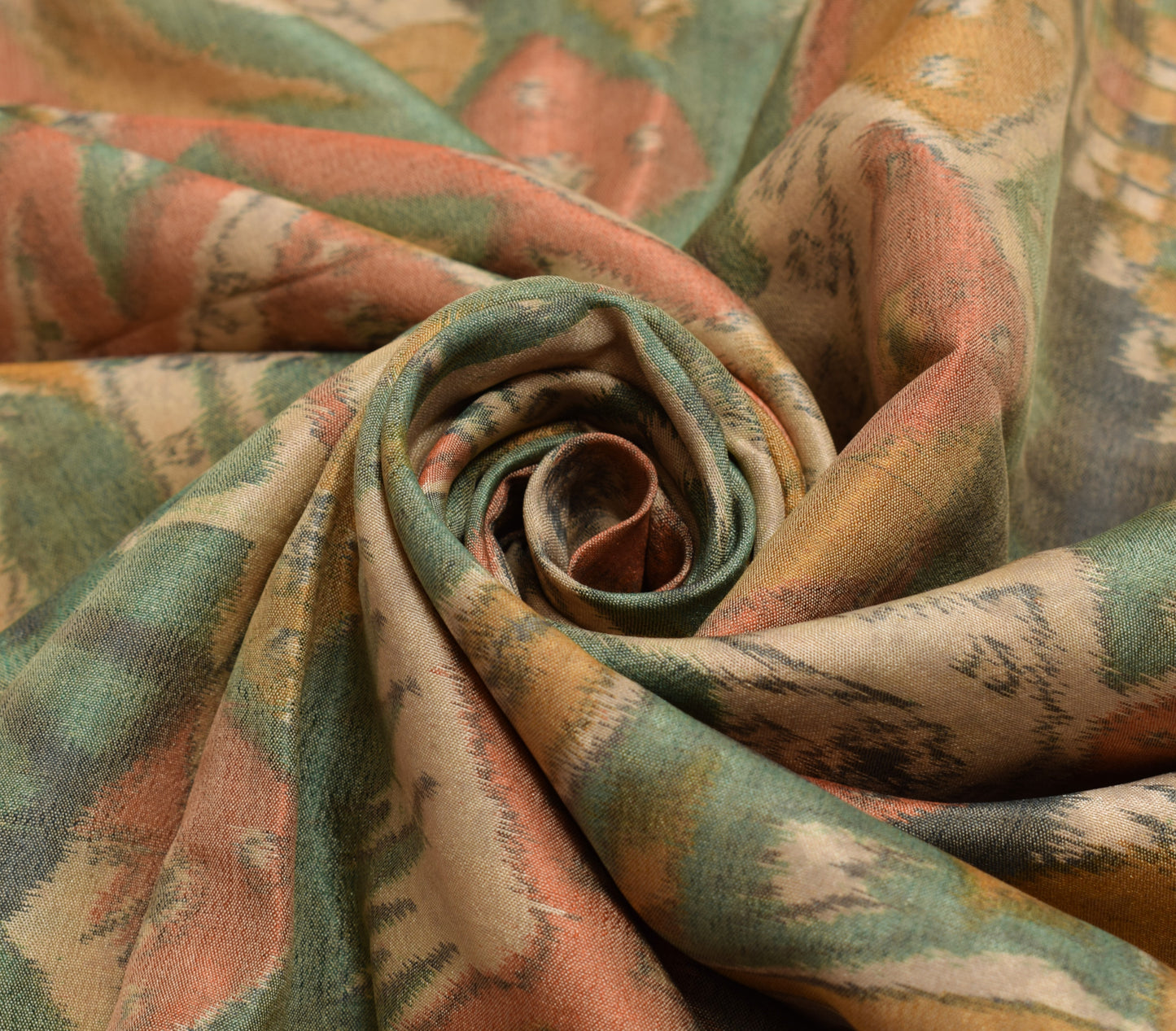 Sushila Vintage Light Brown Scrap Saree 100% Pure Silk Woven Soft Sari Fabric