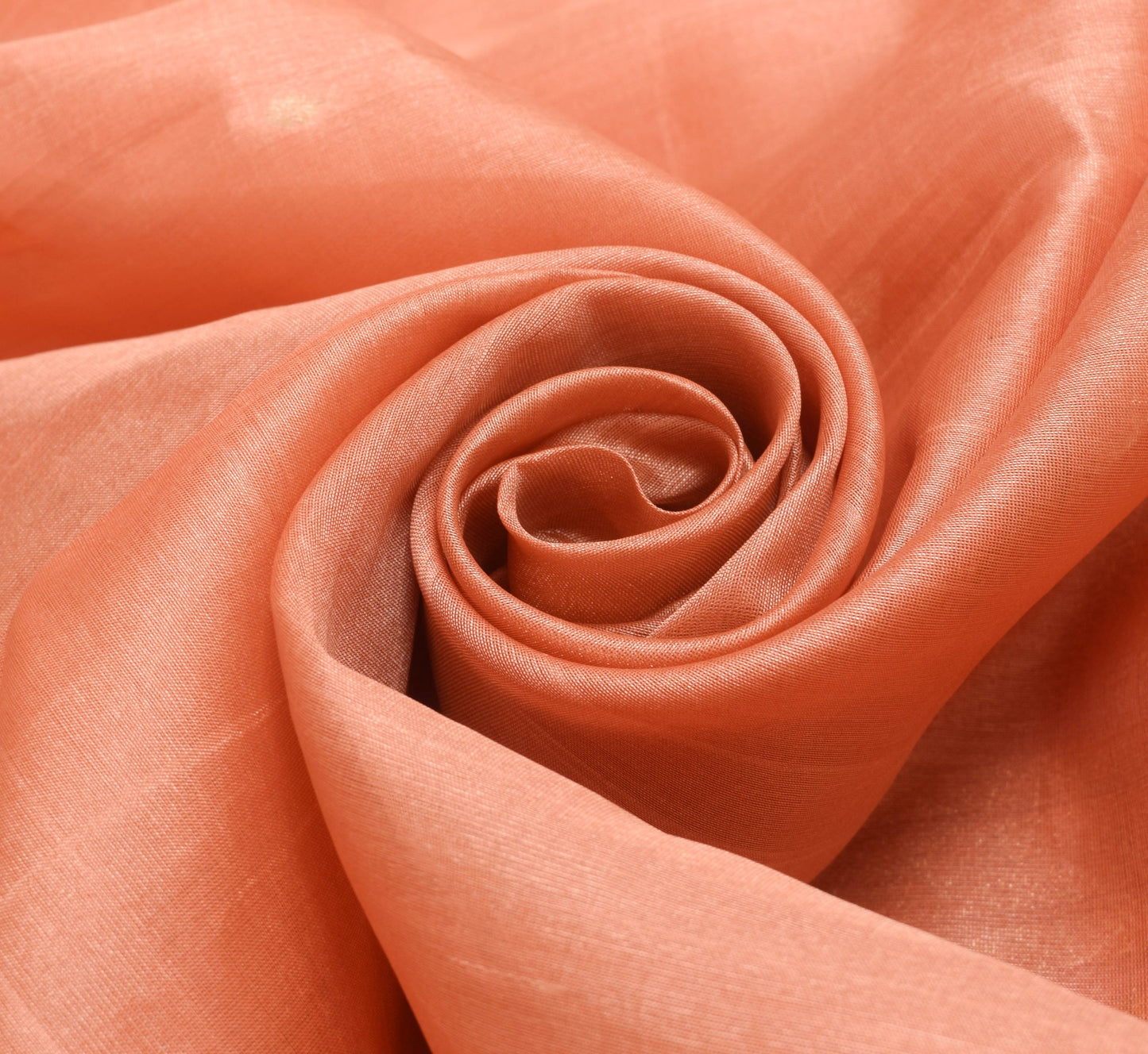 Sushila Vintage Peach Scrap Saree 100% Pure Silk Zari Woven Sari Craft Fabric