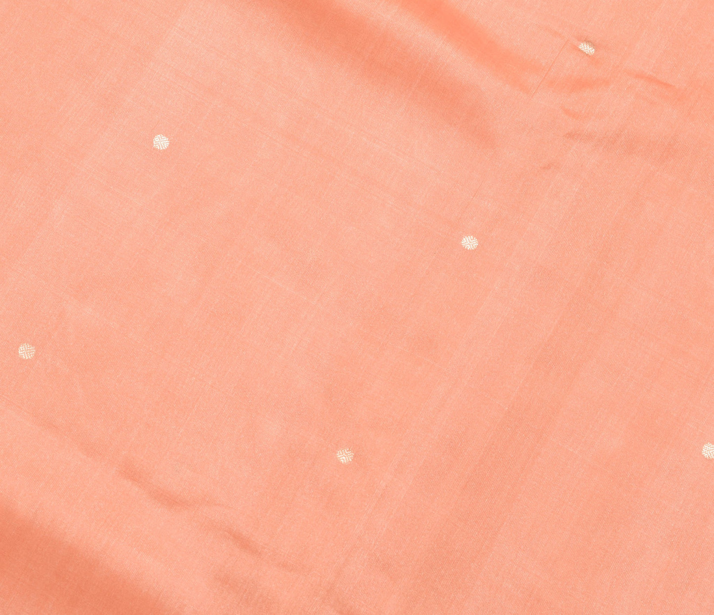 Sushila Vintage Peach Scrap Saree 100% Pure Silk Zari Woven Sari Craft Fabric