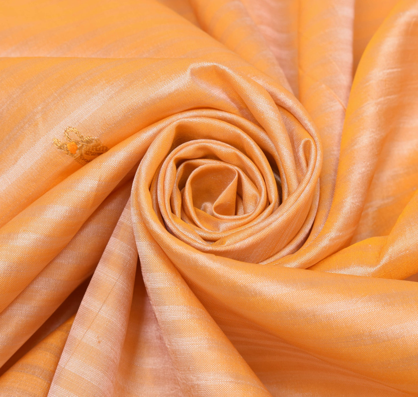 Sushila Vintage Yellow Scrap Saree 100% Pure Silk Stripes Zari Work Sari Fabric