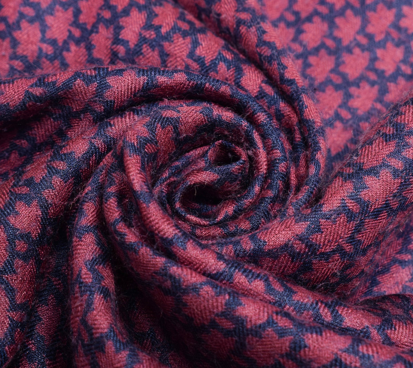 Sushila Vintage Blue Scrap Saree 1005 Pure Woolen BRANDED Printed Sari Fabric