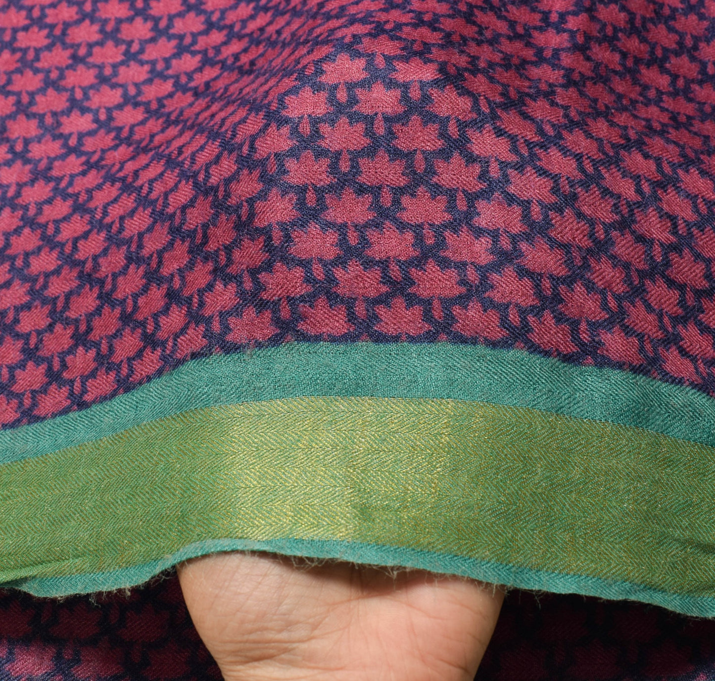 Sushila Vintage Blue Scrap Saree 1005 Pure Woolen BRANDED Printed Sari Fabric