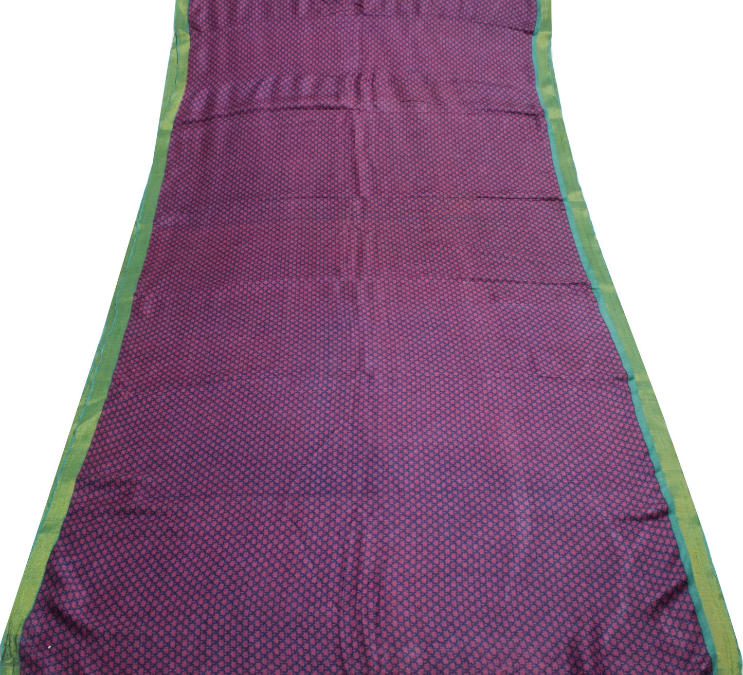 Sushila Vintage Blue Scrap Saree 1005 Pure Woolen BRANDED Printed Sari Fabric