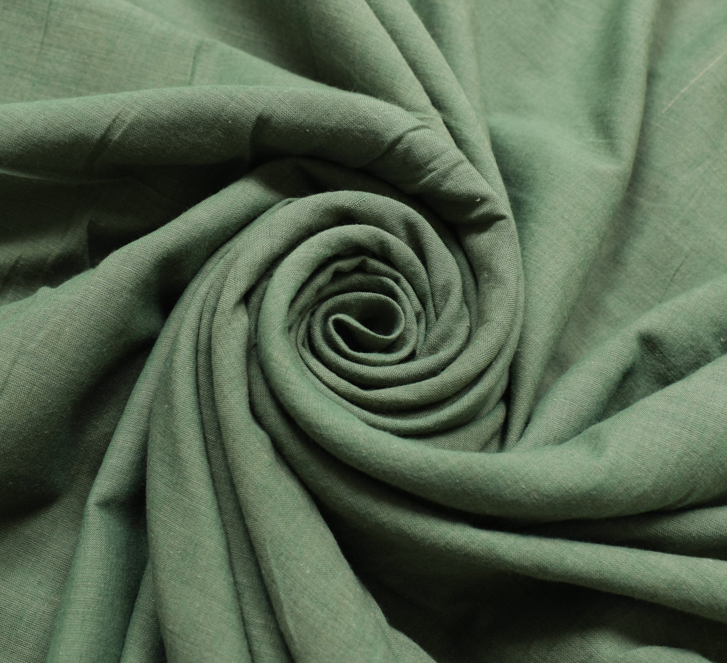 Sushila Vintage Green Scrap Saree Woven 100%Pure Cotton Soft Sari Remnant Fabric