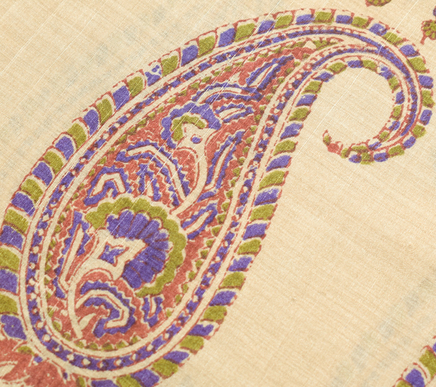 Sushila Vintage Brown Scrap Saree Pure Tussar Silk HandBlock Printed Sari Fabric