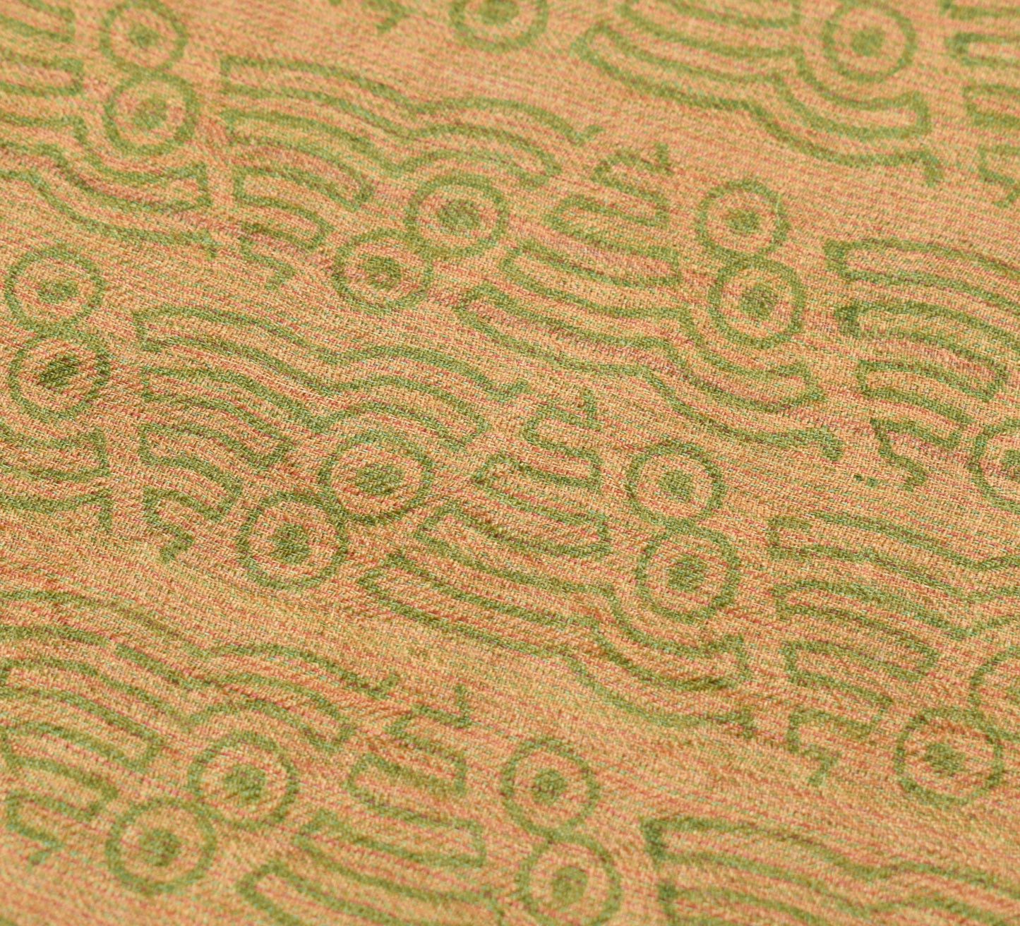 Sushila Vintage Scrap Pure Woolen Saree Hand Block Printed Sari Remnant Fabric