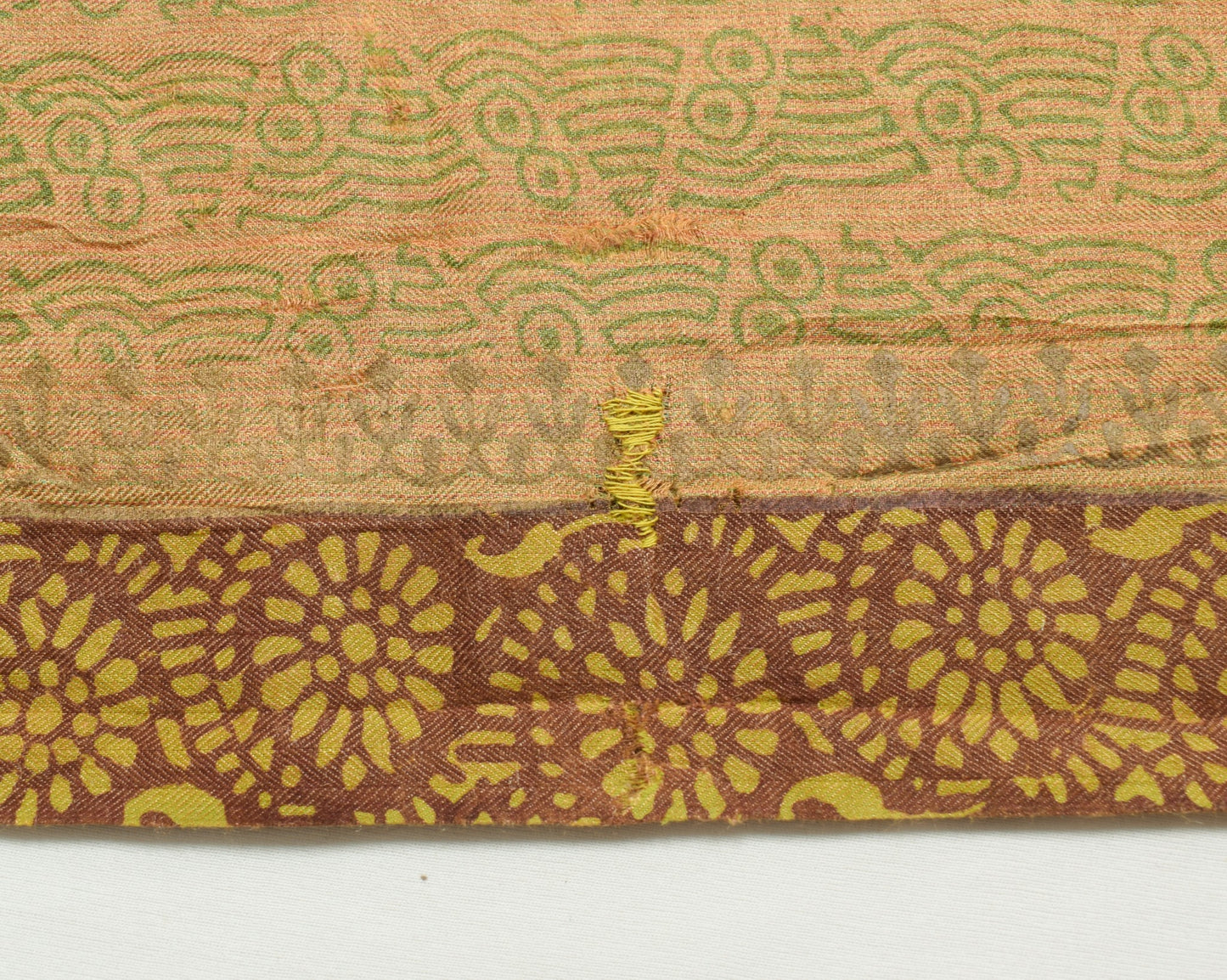 Sushila Vintage Scrap Pure Woolen Saree Hand Block Printed Sari Remnant Fabric