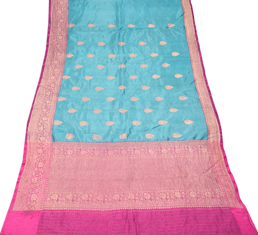 Sushila Vintage Banarasi Scrap Saree Pure Silk Zari Woven Premium Sari Fabric
