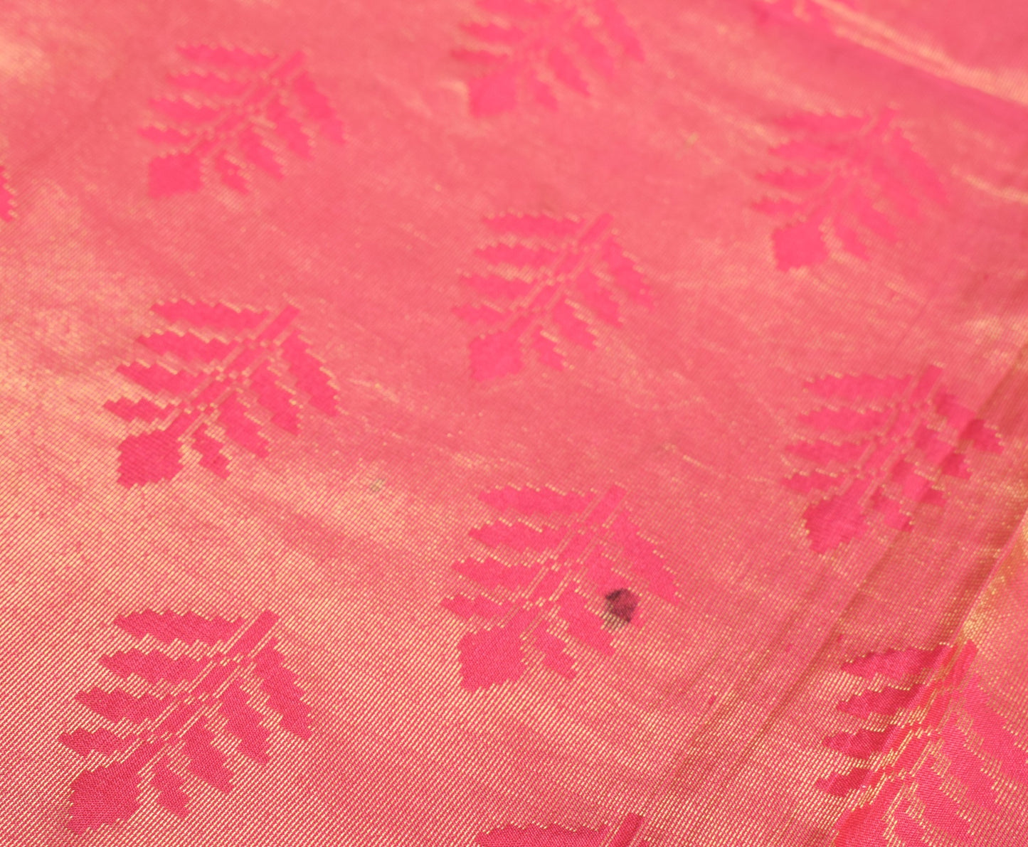 Sushila Vintage Pink Premium Scrap Saree Pure Silk Zari Woven Indian Sari Fabric