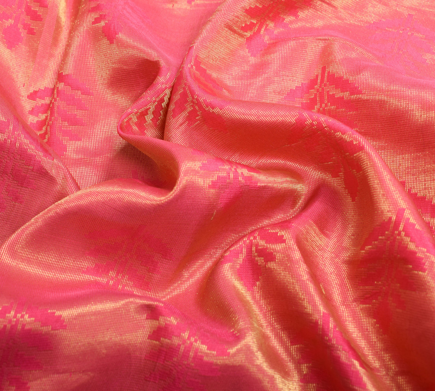 Sushila Vintage Pink Premium Scrap Saree Pure Silk Zari Woven Indian Sari Fabric