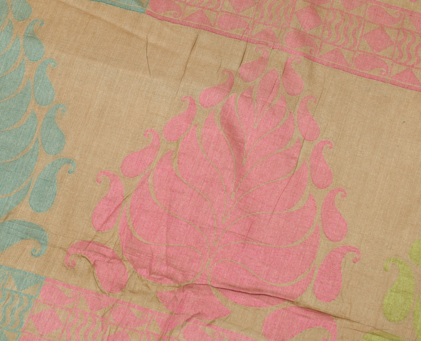 Sushila Vintage Brown Scrap Saree 100% Pure Tussar Silk Woven Craft Sari Fabric