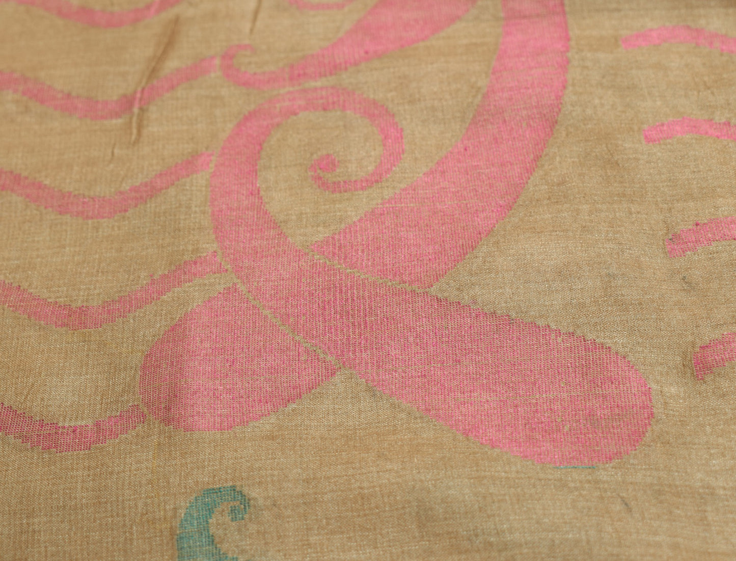 Sushila Vintage Brown Scrap Saree 100% Pure Tussar Silk Woven Craft Sari Fabric
