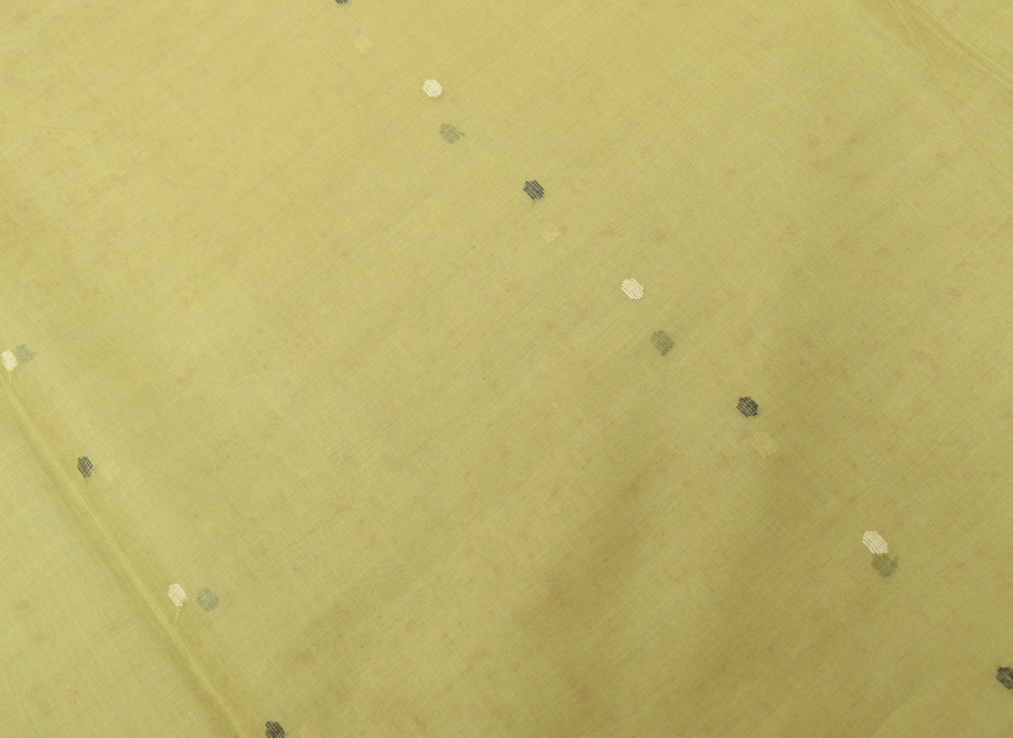 Sushila Vintage Green Scrap Saree Tant Woven Pure Cotton Bengal 5YD Sari Fabric
