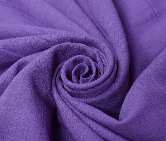Sushila Vintage Purple Woven Scrap Saree Pure Cotton Handloom Sari Indian Fabric