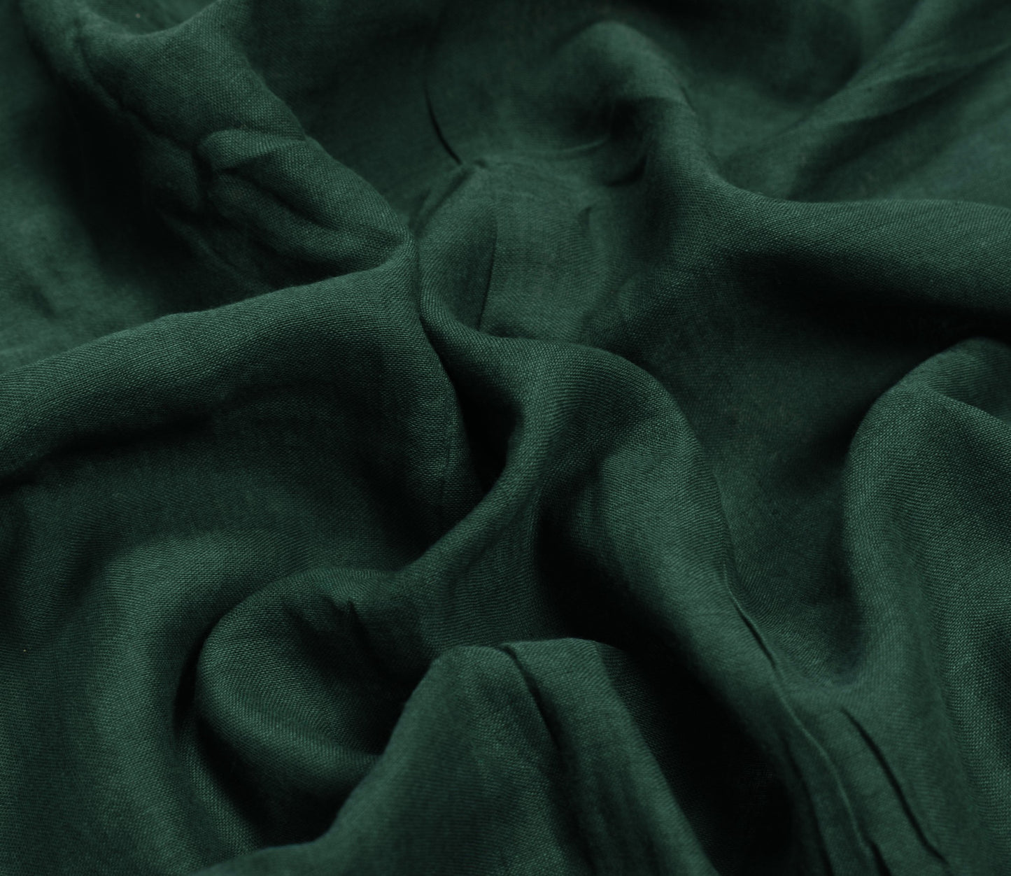 Sushila Vintage Dark Green Scrap Saree Pure Cotton Tant Woven Remnant 5 YD Sari