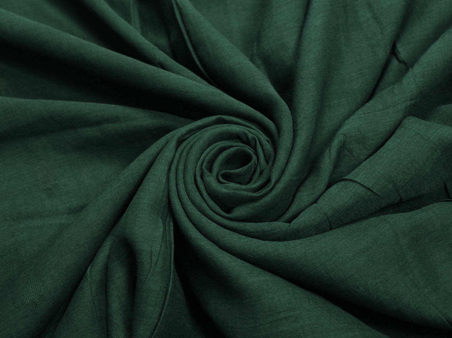 Sushila Vintage Dark Green Scrap Saree Pure Cotton Tant Woven Remnant 5 YD Sari