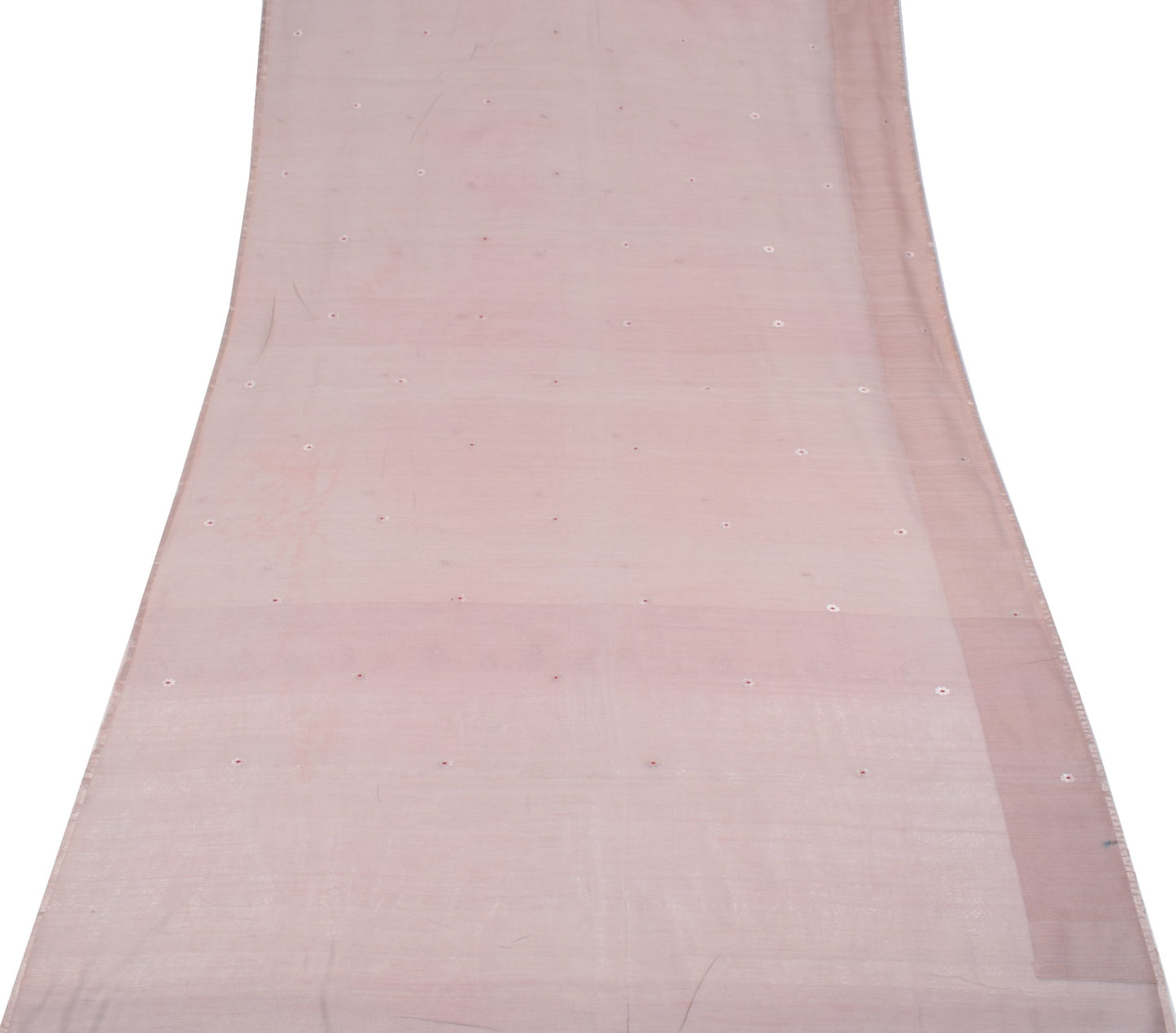 Sushila Vintage Mauve Scrap Saree Pure Cotton Silk Woven Remnant 6YD Sari Fabric