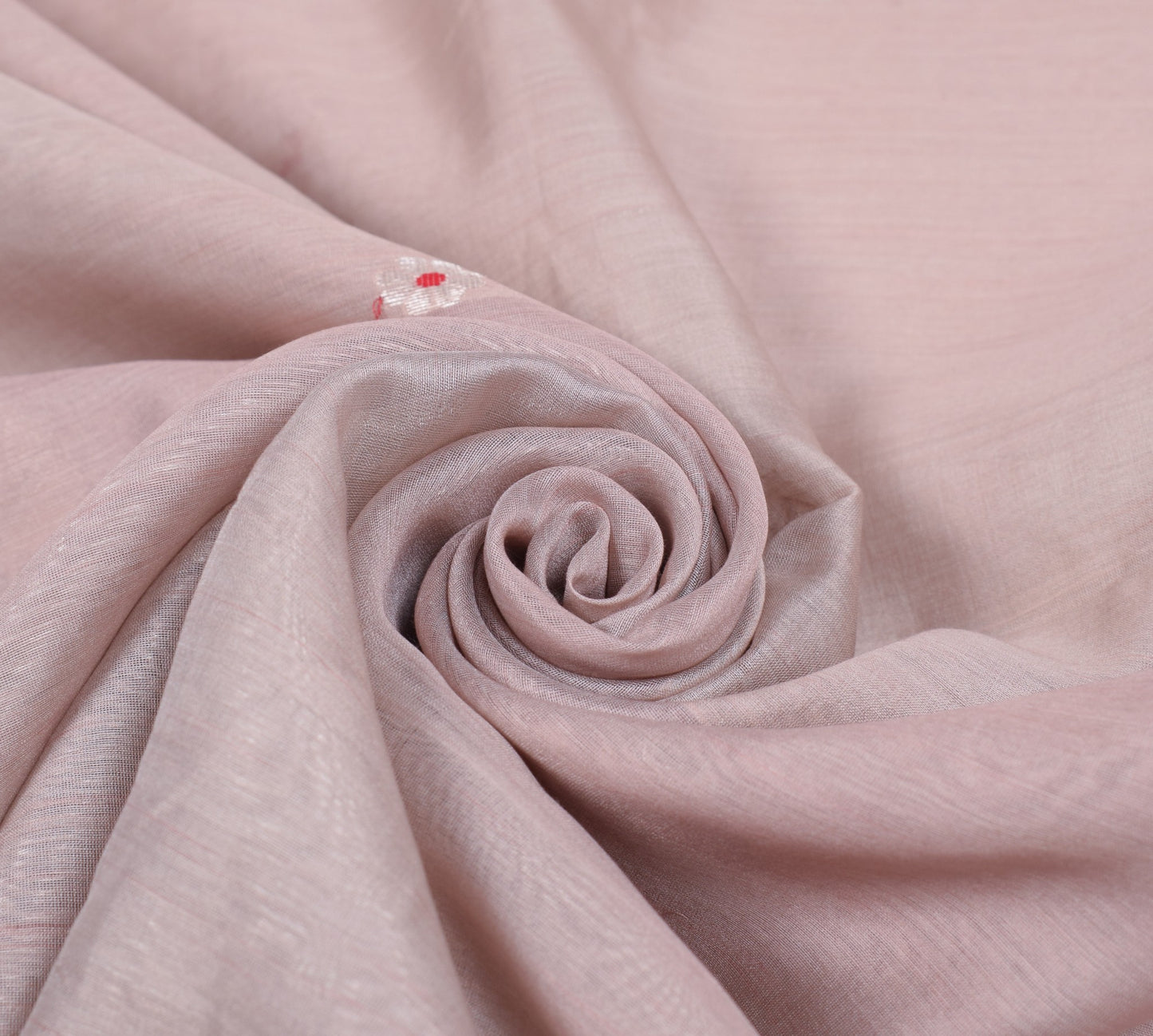 Sushila Vintage Mauve Scrap Saree Pure Cotton Silk Woven Remnant 6YD Sari Fabric