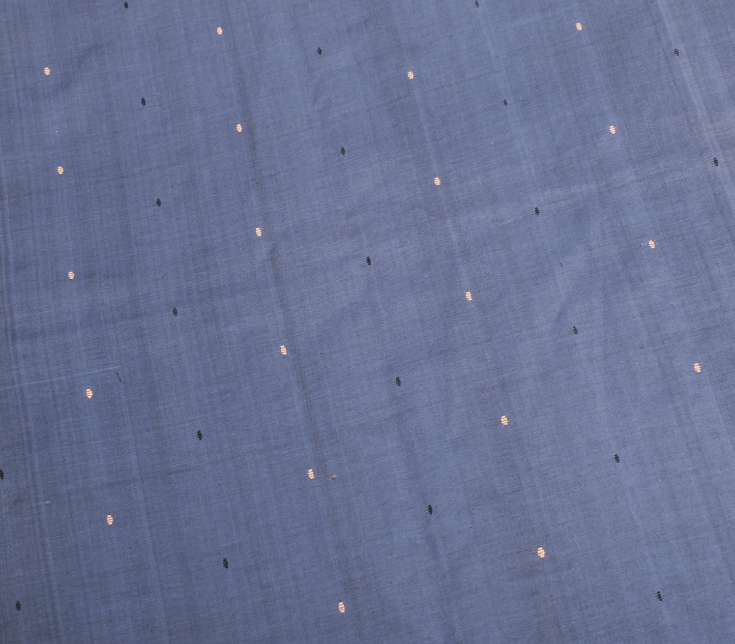 Sushila Vintage Blue Scrap Saree Pure Cotton Silk Hand Woven Ikat Sari Fabric