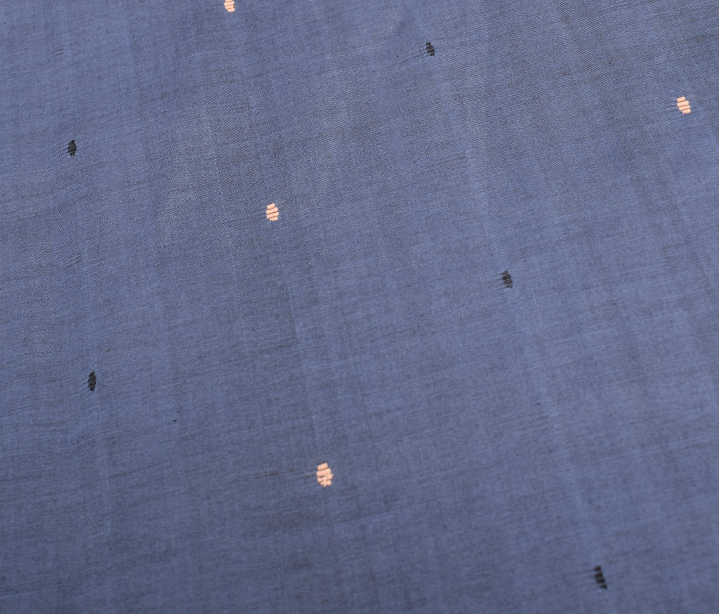 Sushila Vintage Blue Scrap Saree Pure Cotton Silk Hand Woven Ikat Sari Fabric
