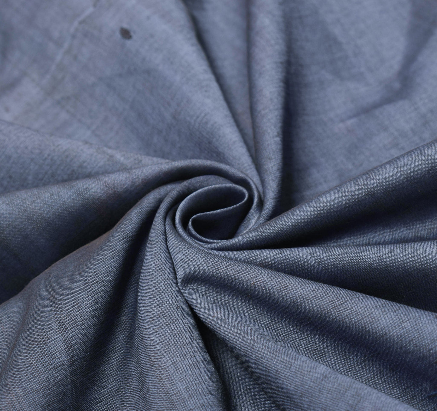 Sushila Vintage Blue Scrap Saree Pure Cotton Silk Hand Woven Ikat Sari Fabric