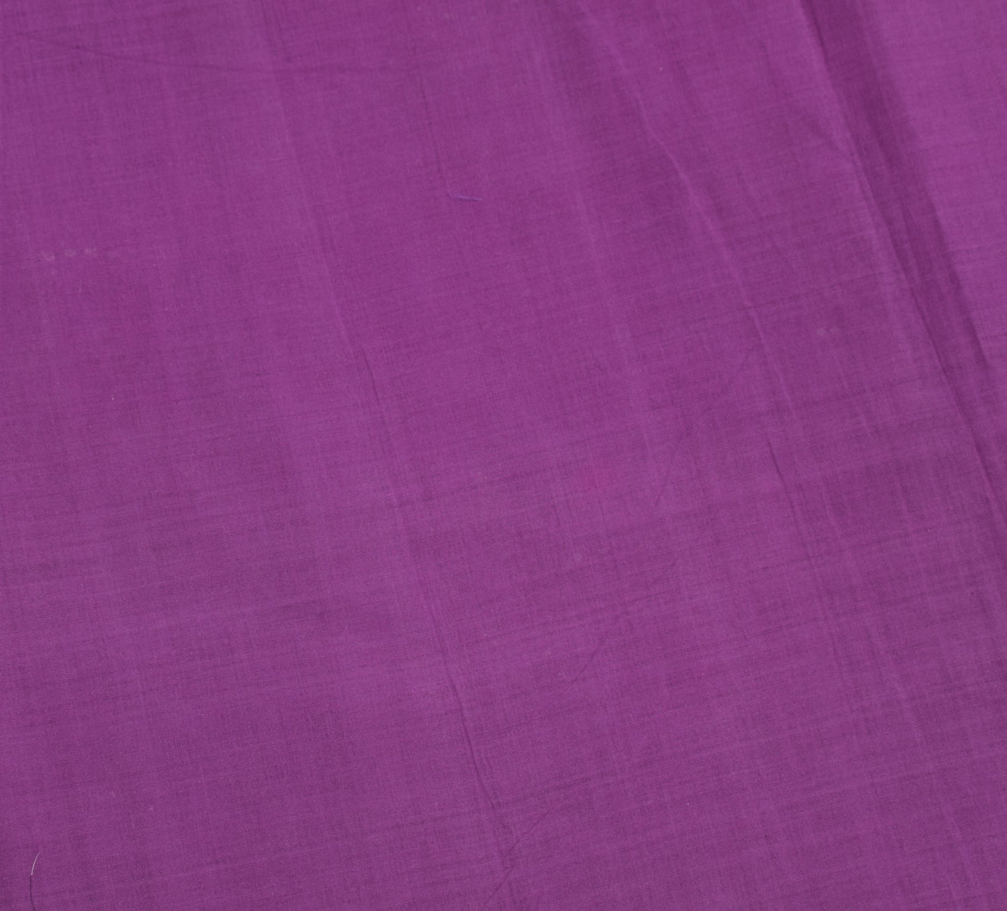 Sushila Vintage Purple Temple Border Scrap Saree Pure Cotton Woven Sari Fabric