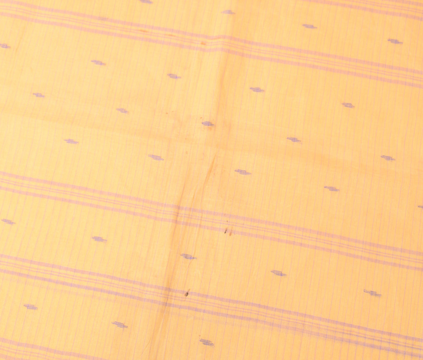 Sushila Vintage Yellow Scrap Saree 100%Pure Cotton Bengal Tant Woven Sari Fabric
