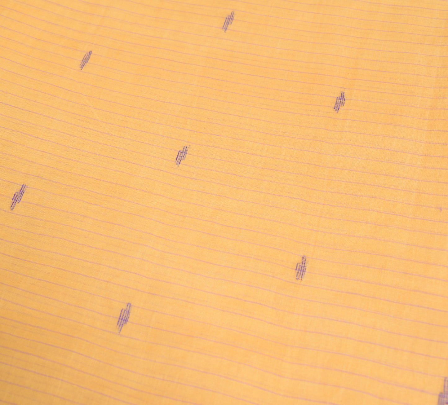 Sushila Vintage Yellow Scrap Saree 100%Pure Cotton Bengal Tant Woven Sari Fabric
