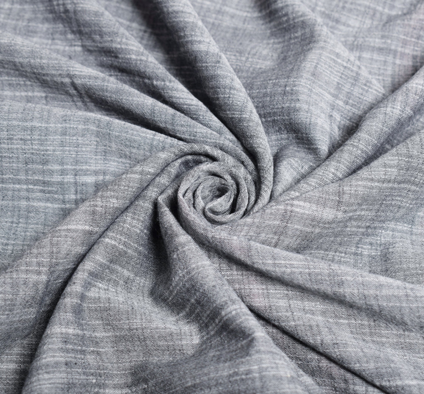 Sushila Vintage Gray Scrap Saree Printed & Woven Pure Cotton 6 Yards Sari Fabric