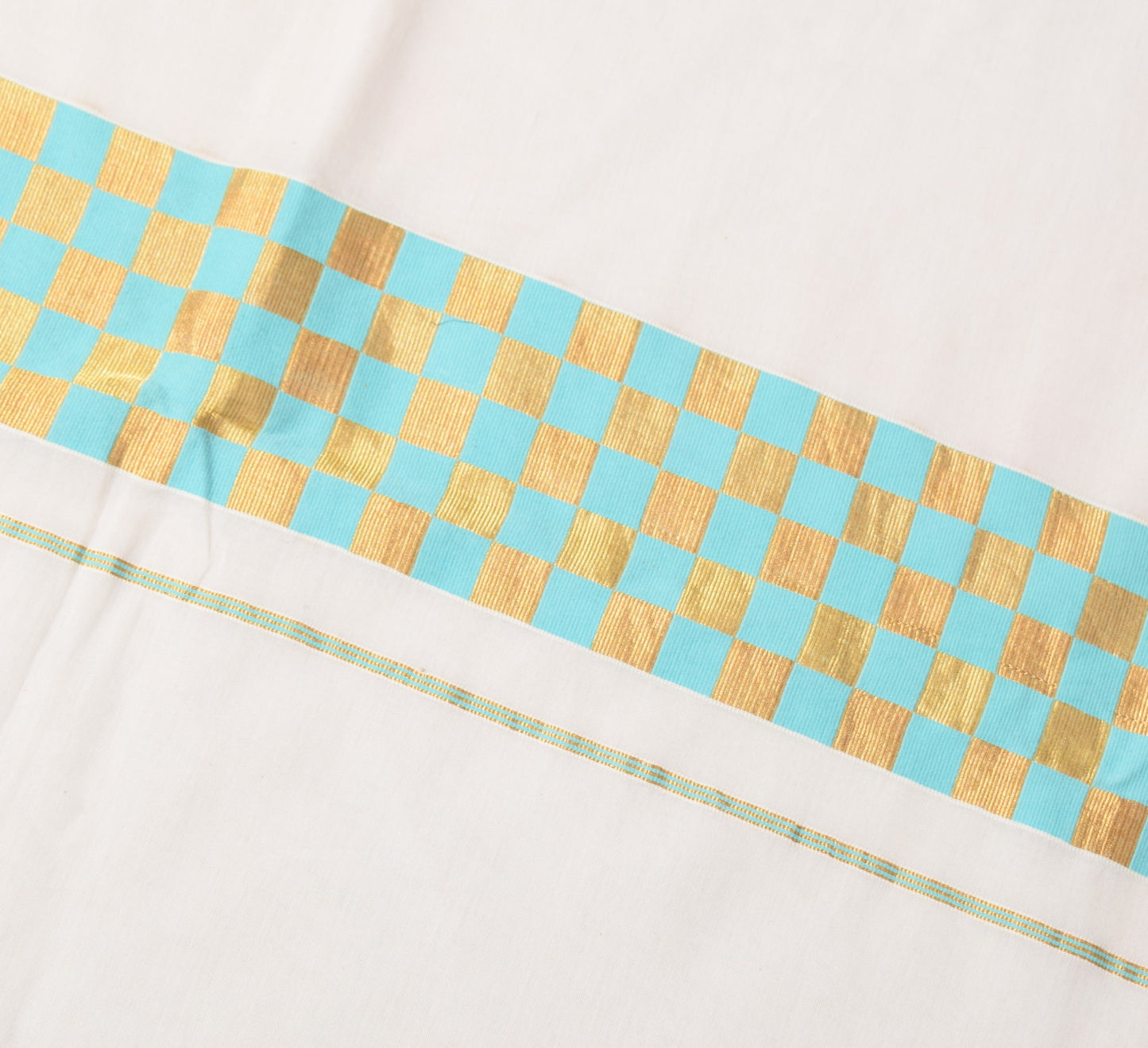 Sushila Vintage White Scrap Saree Chettinad Pure Cotton Check Woven Sari Fabric