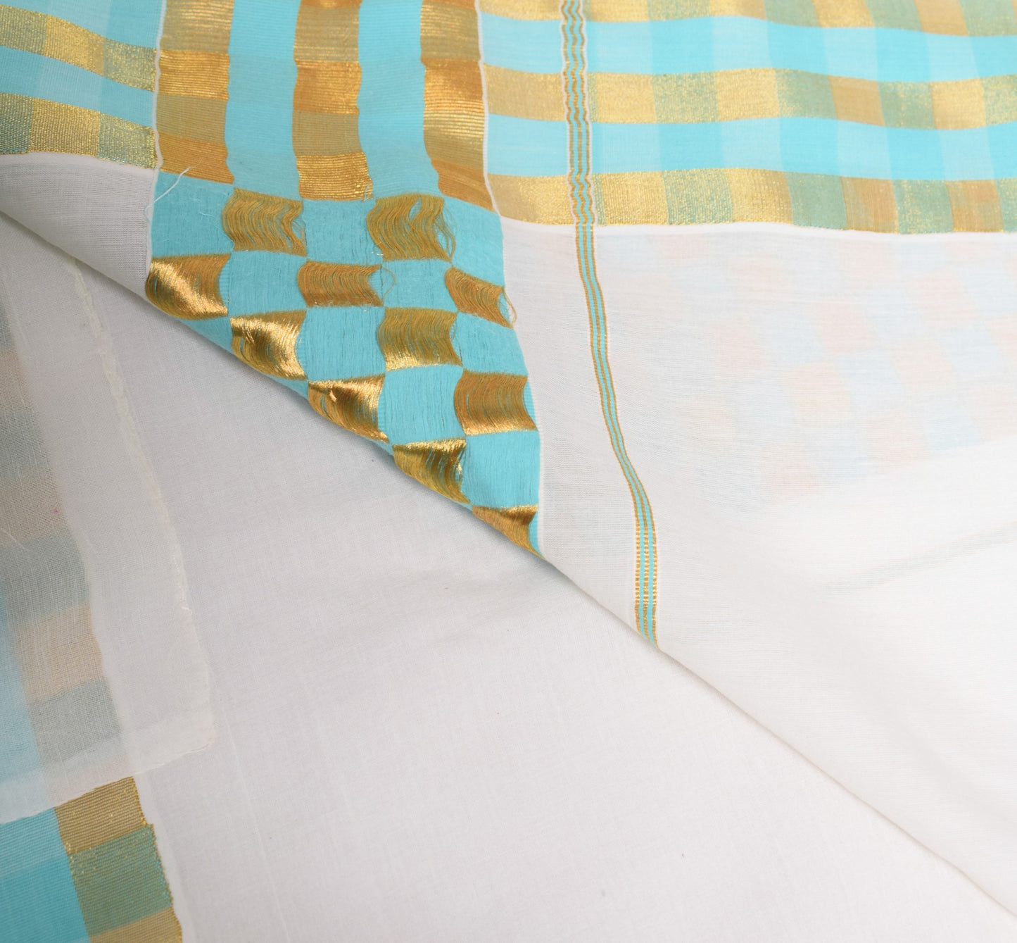 Sushila Vintage White Scrap Saree Chettinad Pure Cotton Check Woven Sari Fabric