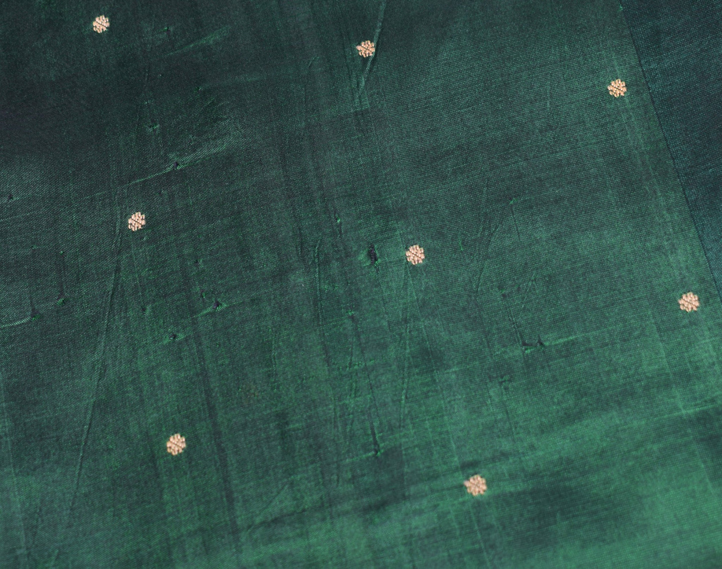 Sushila Vintage Green Pure Silk Scrap Saree Woven Maroon Border 5 YD Sari Fabric