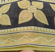 Sushila Vintage White Scrap Saree 100%Pure Cotton Printed Soft Sari Craft Fabric