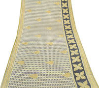 Sushila Vintage White Scrap Saree 100%Pure Cotton Printed Soft Sari Craft Fabric