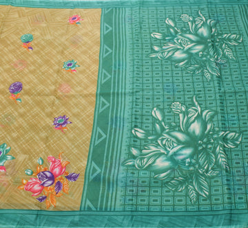 Sushila Vintage Scrap Saree 100% Pure Cotton Printed Floral Craft  Sari Fabric